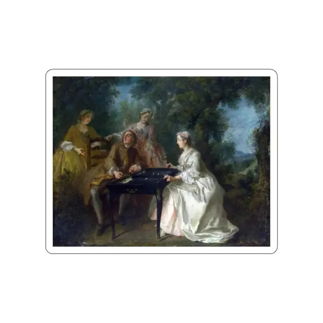 LANCRET, Nicolas - The Four Times of Day - noon (Artwork) STICKER Vinyl Die-Cut Decal White Die-Cut 2 Inch - The Sticker Space