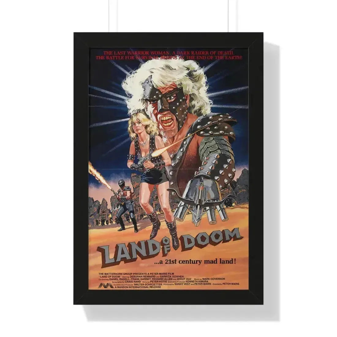 LAND OF DOOM 1986 - Framed Movie Poster 16″ x 24″ Black - The Sticker Space