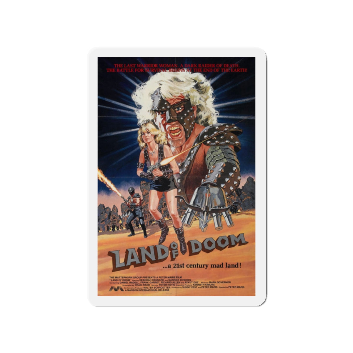 LAND OF DOOM 1986 Movie Poster - Refrigerator Magnet-2" x 2"-The Sticker Space