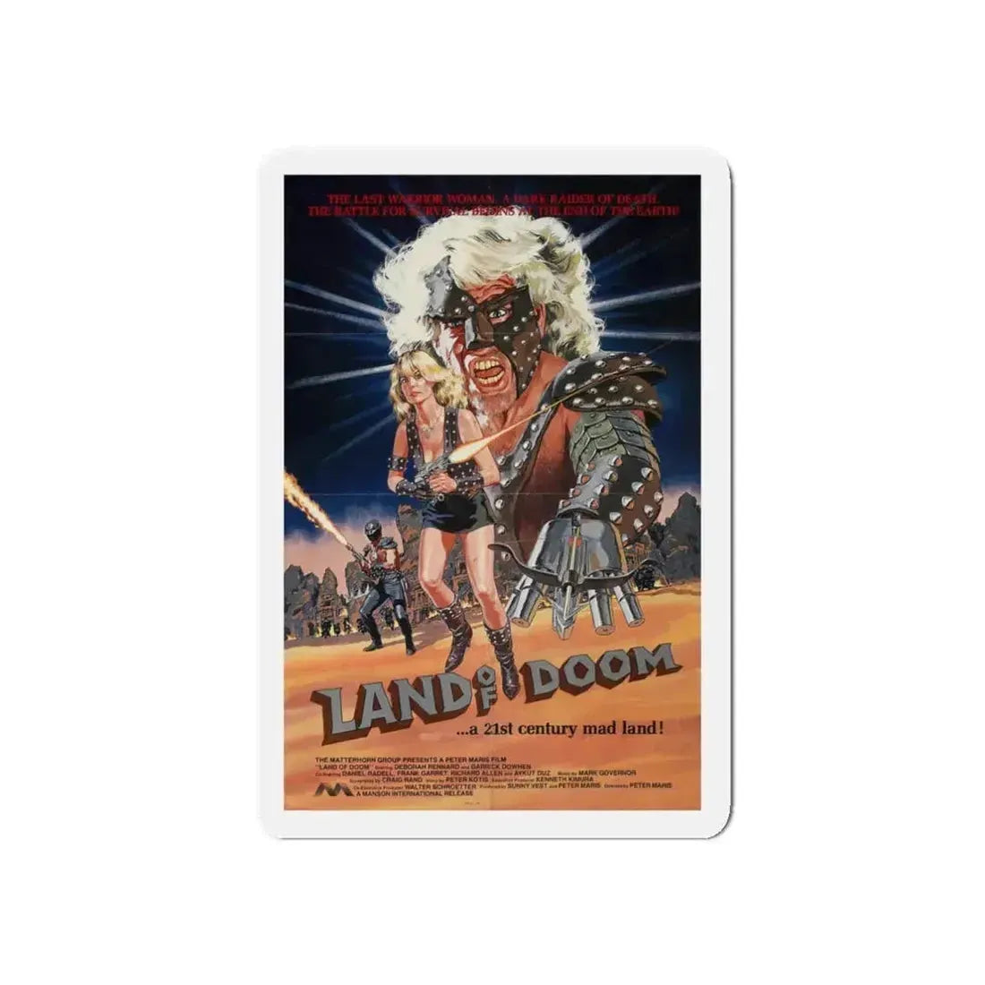 LAND OF DOOM 1986 Movie Poster - Refrigerator Magnet 3 Inch Die-Cut - The Sticker Space