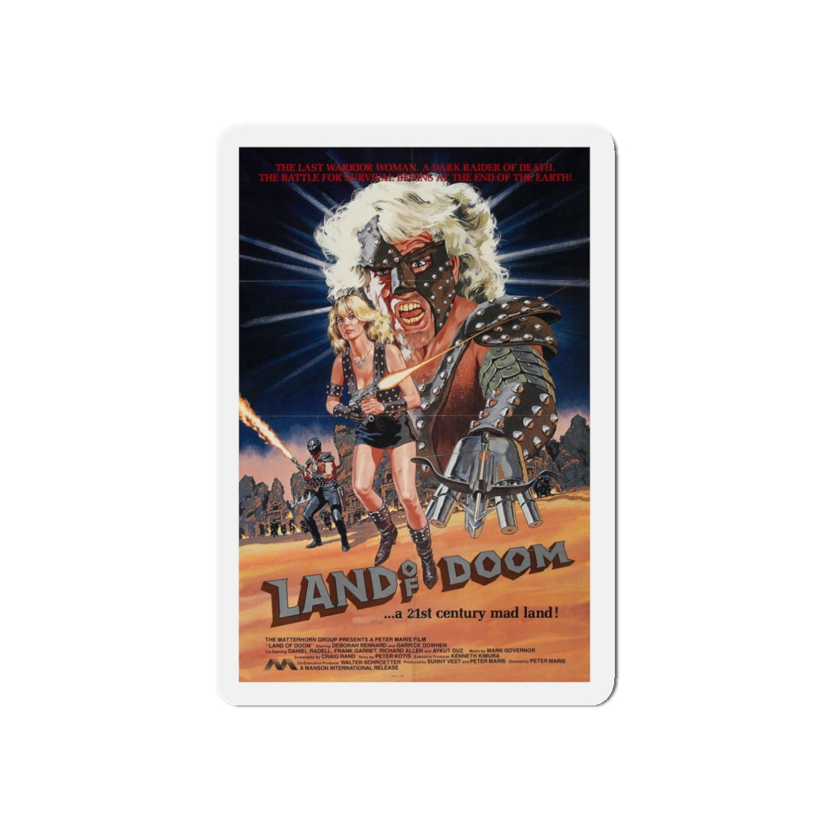 LAND OF DOOM 1986 Movie Poster - Refrigerator Magnet-3" x 3"-The Sticker Space