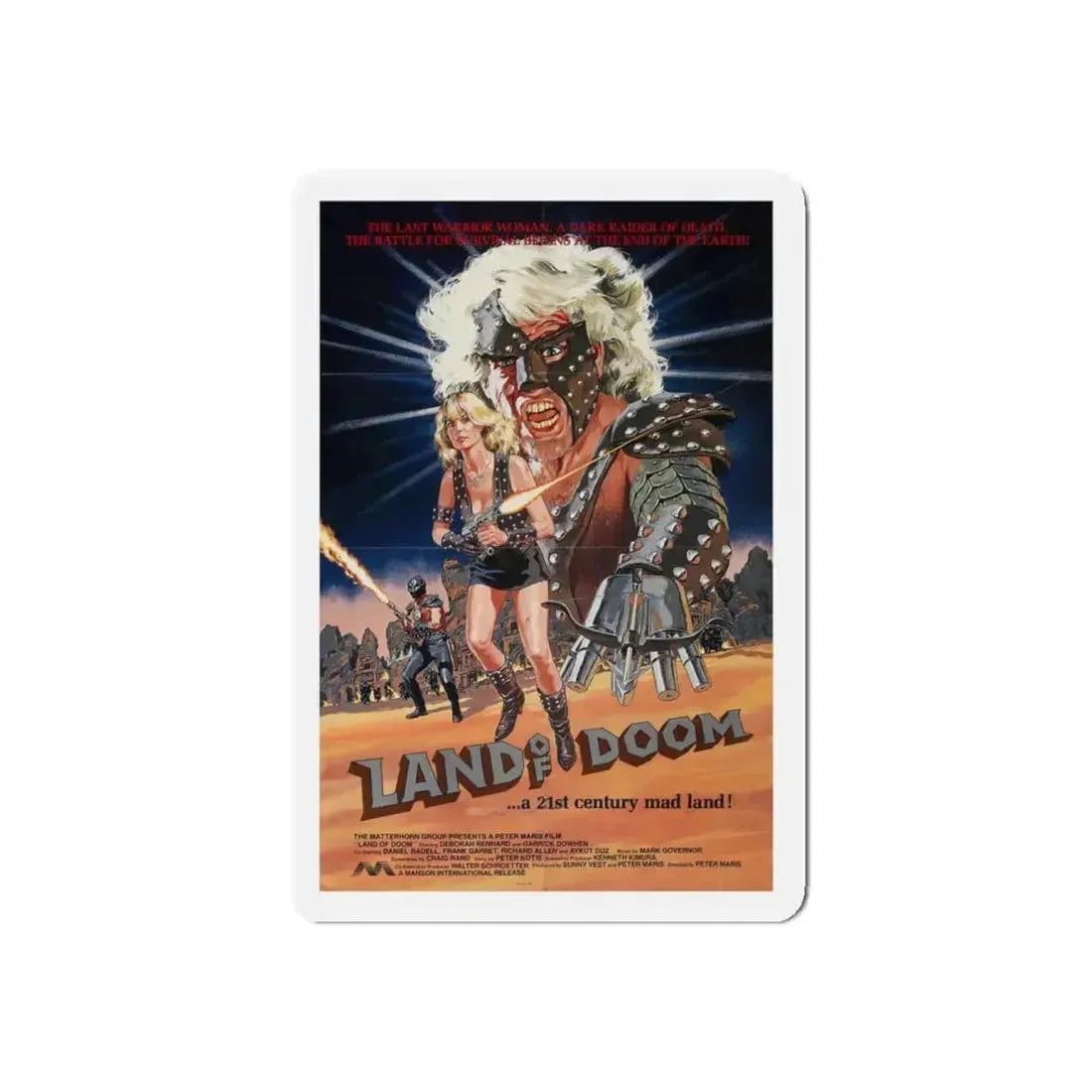 LAND OF DOOM 1986 Movie Poster - Refrigerator Magnet 4 Inch Die-Cut - The Sticker Space