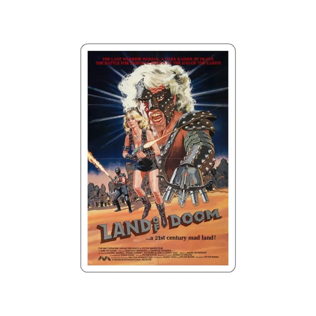 LAND OF DOOM 1986 Movie Poster STICKER Vinyl Die-Cut Decal - The Sticker Space