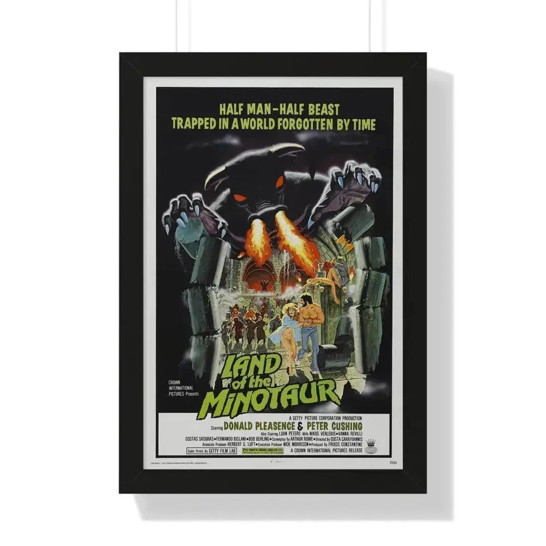 LAND OF THE MINOTAUR 1976 - Framed Movie Poster 16″ x 24″ Black - The Sticker Space