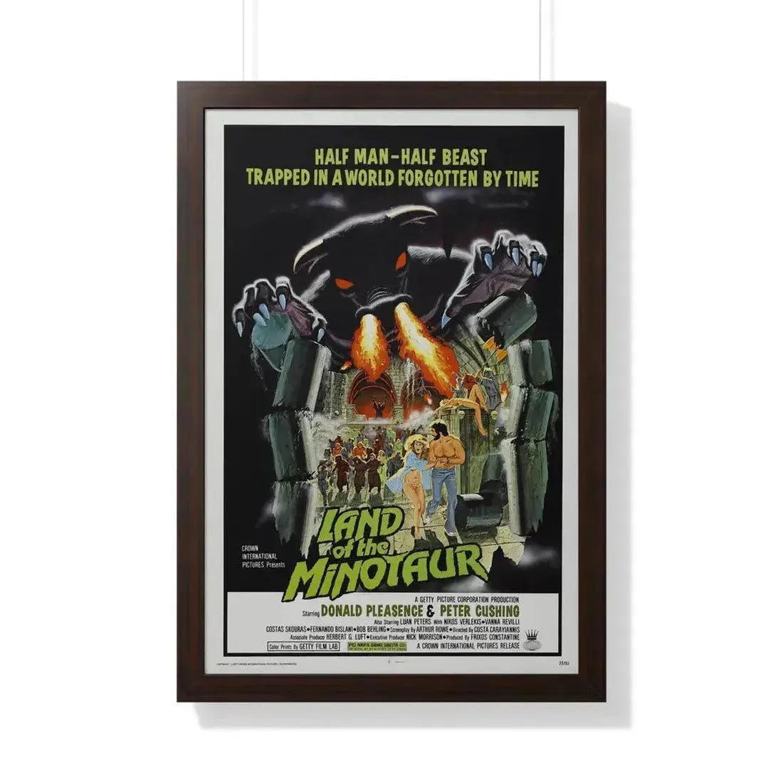 LAND OF THE MINOTAUR 1976 - Framed Movie Poster 20" x 30" Walnut - The Sticker Space