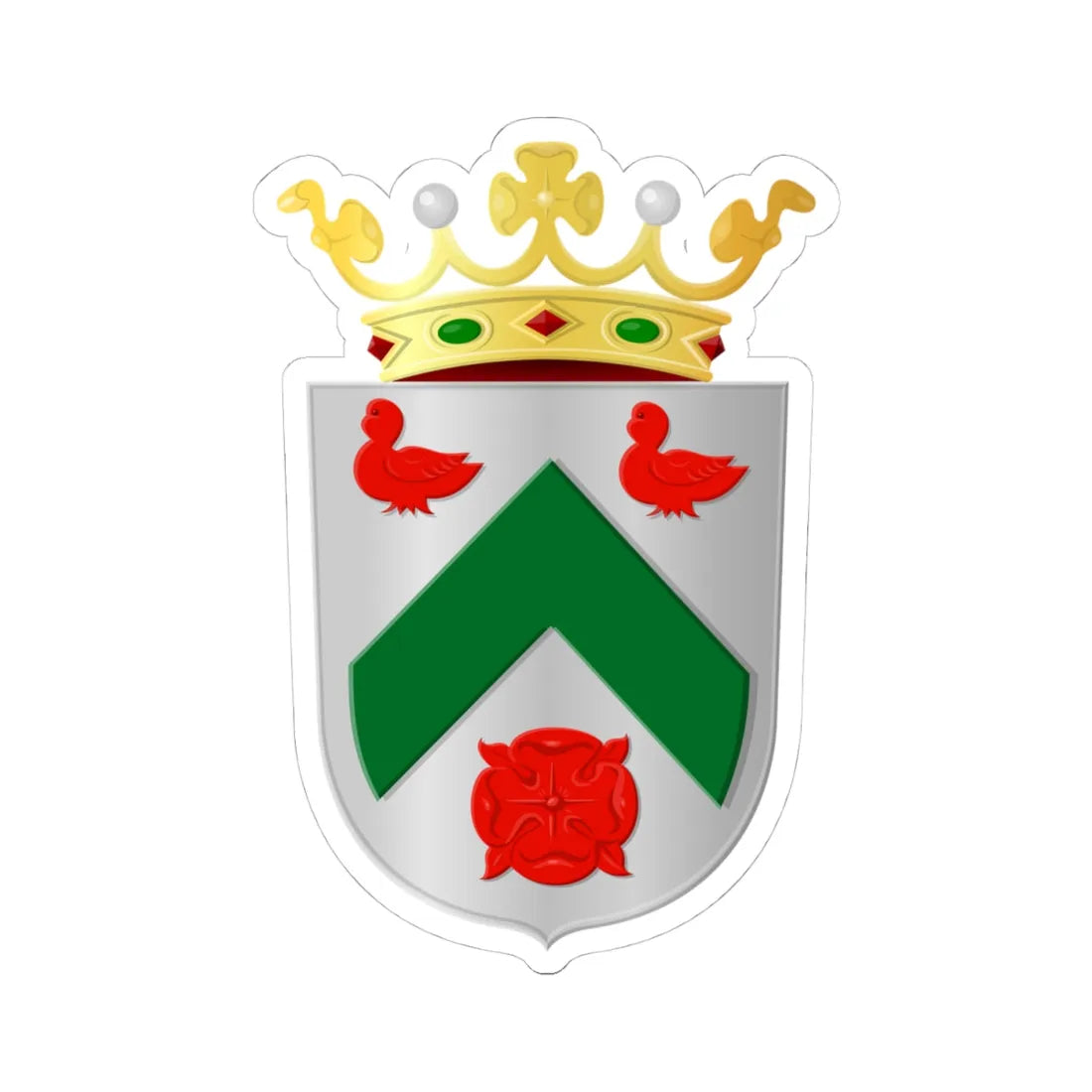 Landerd wapen (Netherlands) (Coat of Arms) STICKER Vinyl Kiss-Cut Decal 4 Inch White - The Sticker Space