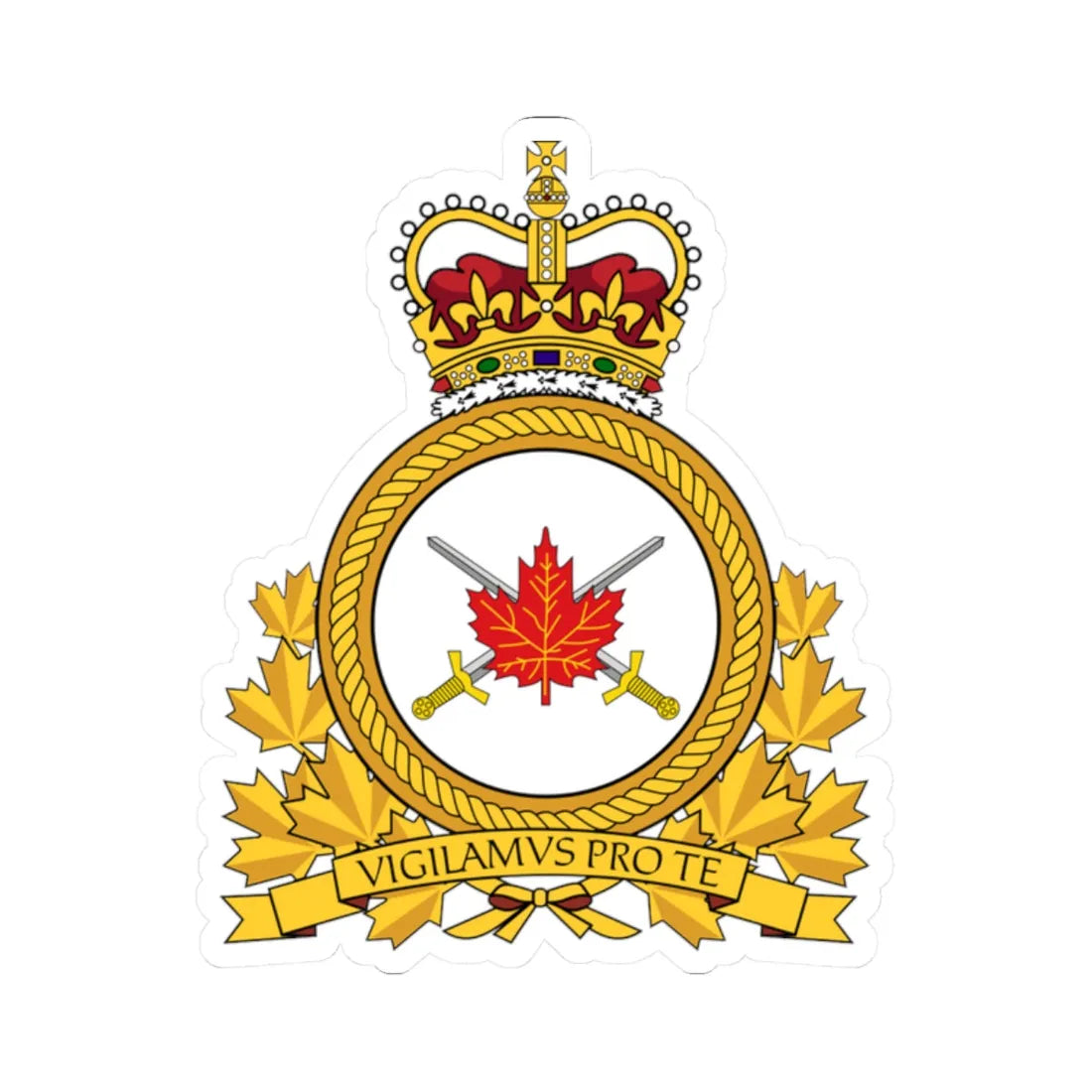 LANDFORCOM Emblem (Canada) (Coat of Arms) STICKER Vinyl Kiss-Cut Decal 2 Inch White - The Sticker Space