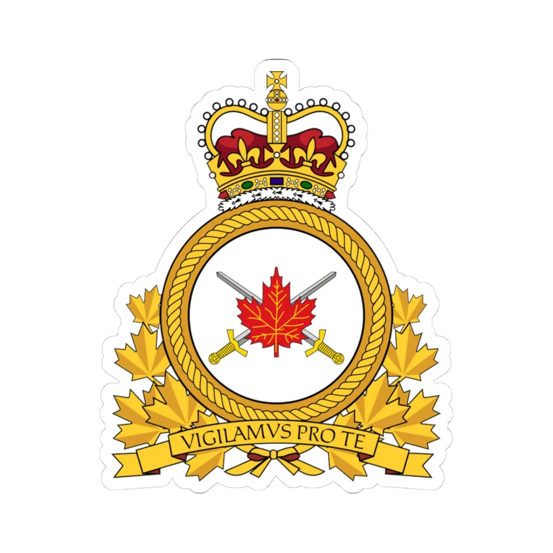 LANDFORCOM Emblem (Canada) (Coat of Arms) STICKER Vinyl Kiss-Cut Decal 3 Inch White - The Sticker Space