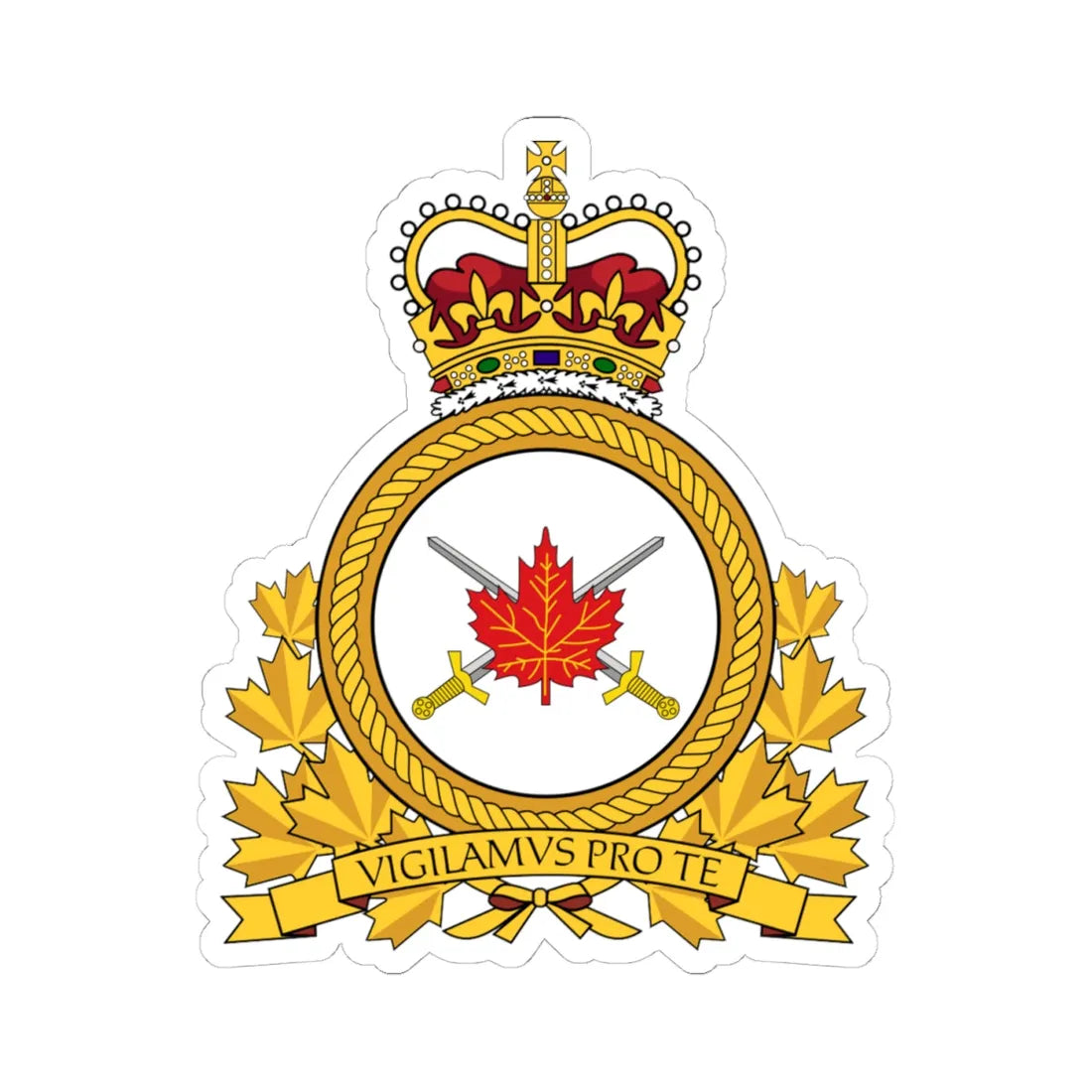 LANDFORCOM Emblem (Canada) (Coat of Arms) STICKER Vinyl Kiss-Cut Decal 4 Inch White - The Sticker Space