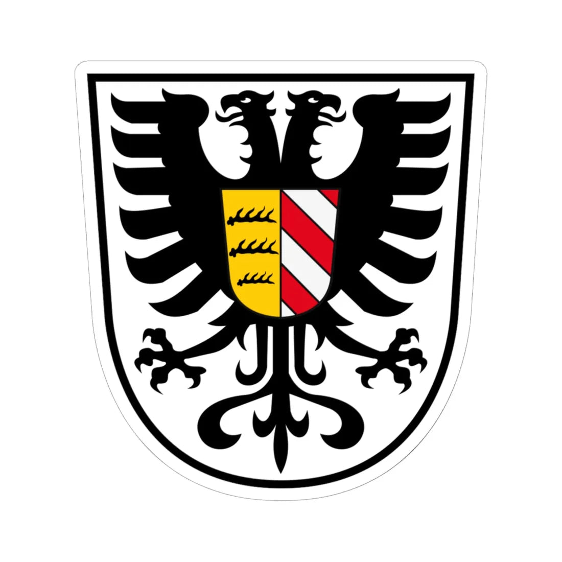 Landkreiswappen des Landkreises Alb-Donau-Kreis (Germany) (Coat of Arms) STICKER Vinyl Kiss-Cut Decal 6 Inch White - The Sticker Space