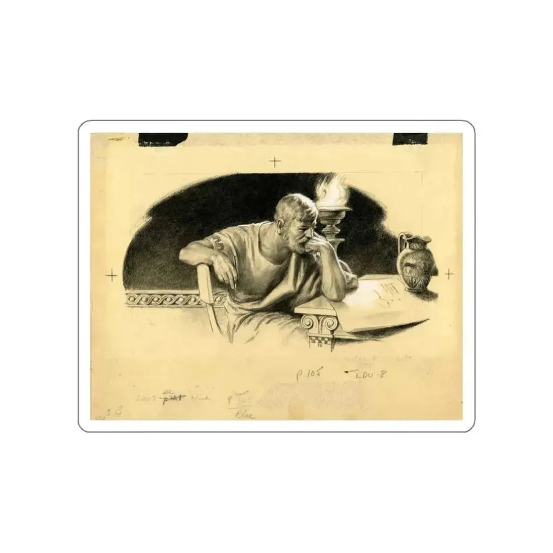 Language for Daily Use Illustration (World Book Company, undated) _ 3 (Magazine Illustration) STICKER Vinyl Die-Cut Decal White Die-Cut 3 Inch - The Sticker Space