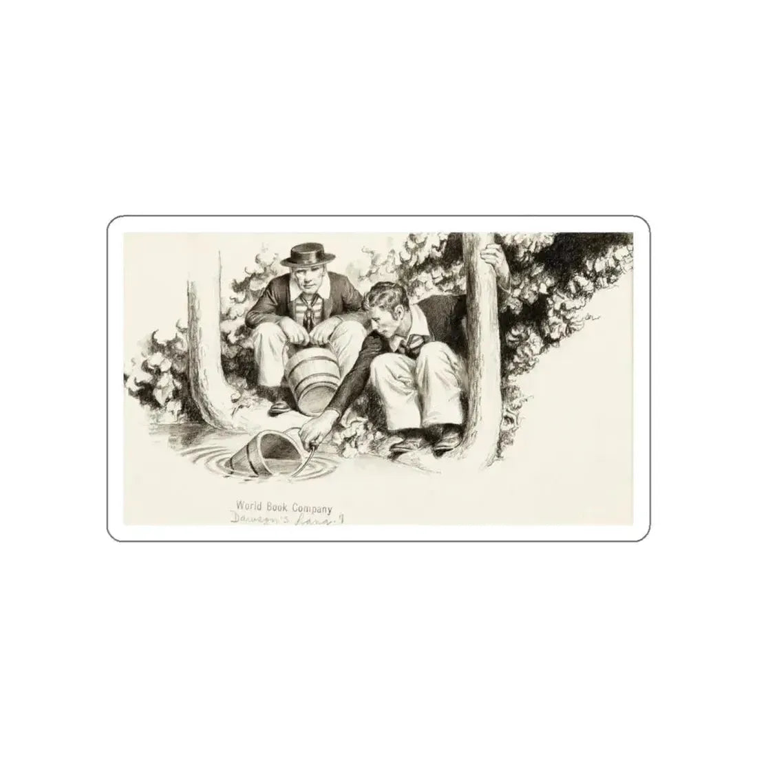 Language for Daily Use Illustration (World Book Company, undated) _ 6 (Magazine Illustration) STICKER Vinyl Die-Cut Decal White Die-Cut 5 Inch - The Sticker Space