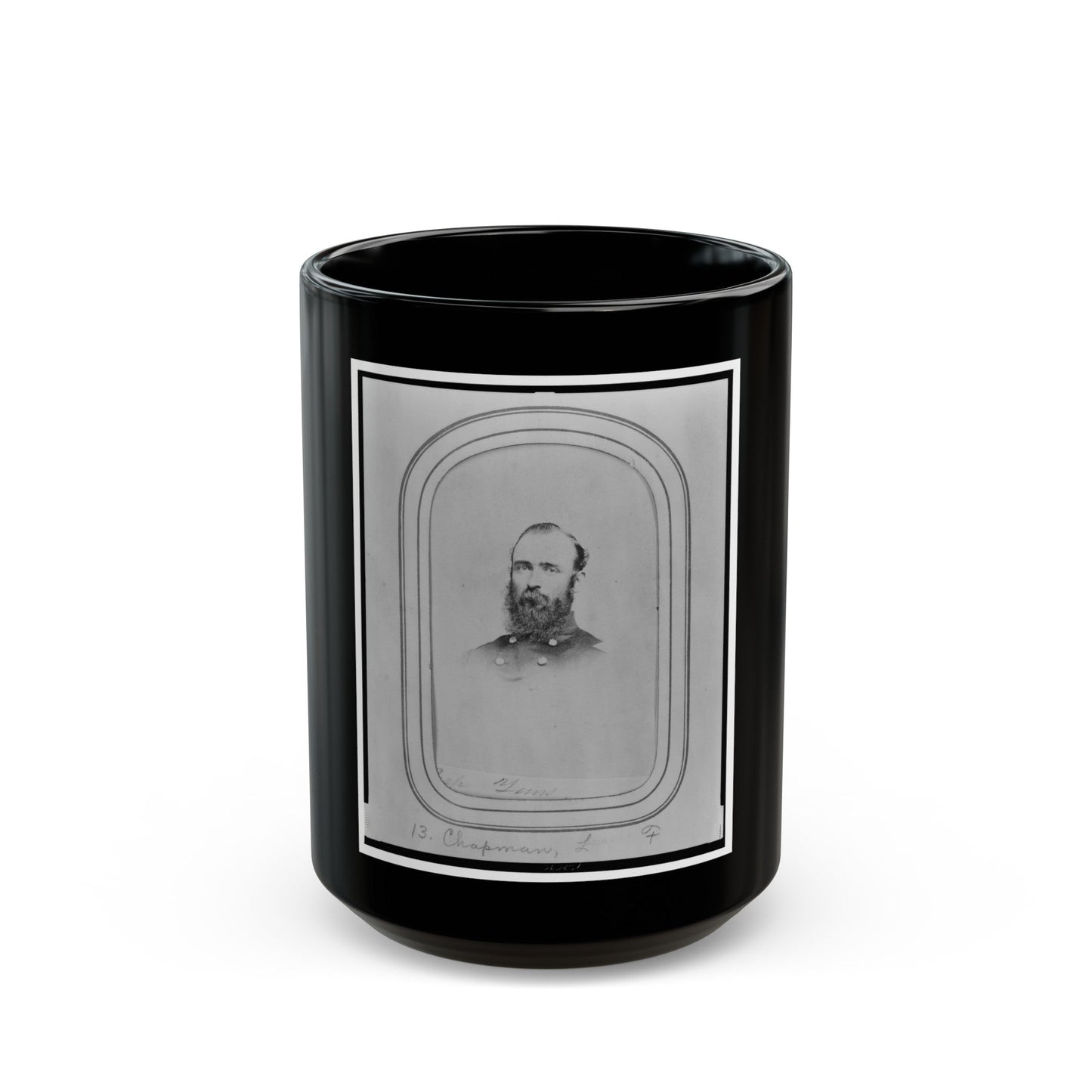 Lansard F. Chapman, Bust Portrait, Facing Slightly Left (U.S. Civil War) Black Coffee Mug-15oz-The Sticker Space