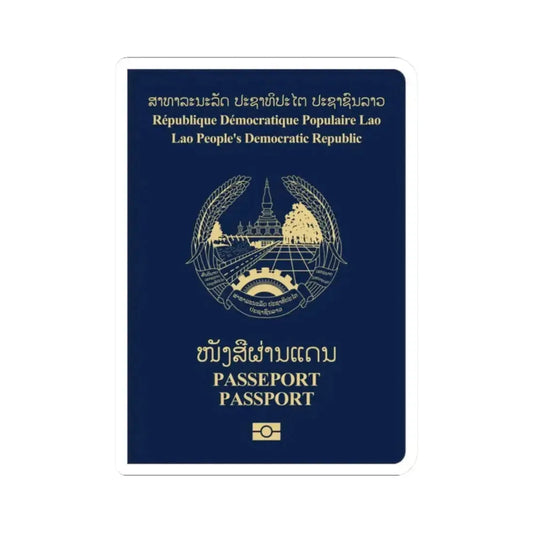 Laos Passport - STICKER Vinyl Kiss-Cut Decal 2 Inch White - The Sticker Space