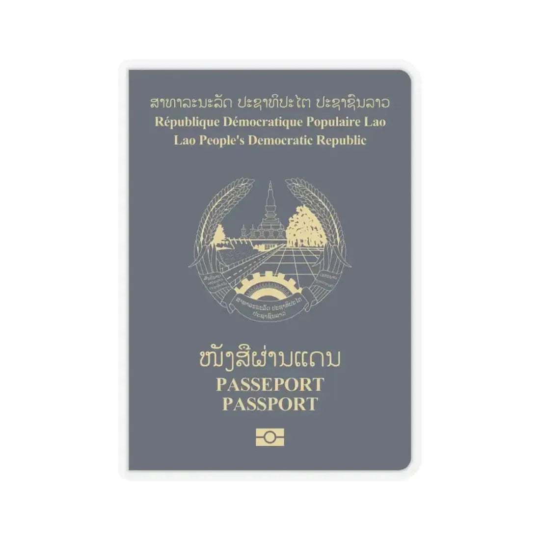 Laos Passport - STICKER Vinyl Kiss-Cut Decal 3 Inch Transparent - The Sticker Space