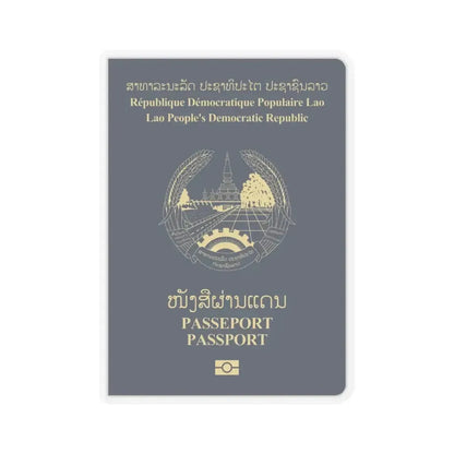 Laos Passport - STICKER Vinyl Kiss-Cut Decal 3 Inch Transparent - The Sticker Space