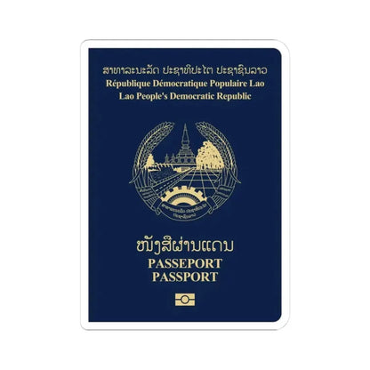 Laos Passport - STICKER Vinyl Kiss-Cut Decal 3 Inch White - The Sticker Space