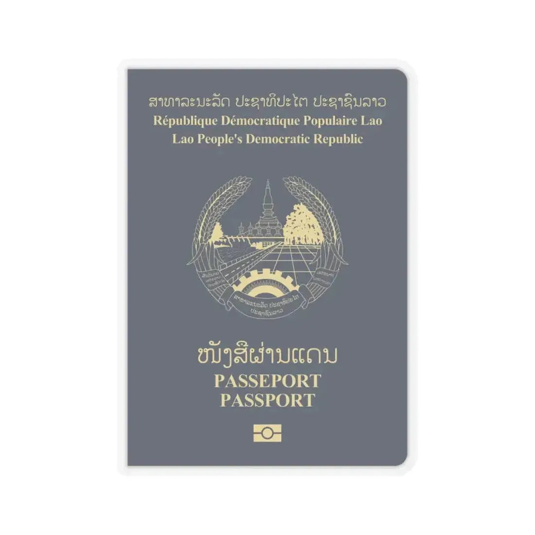 Laos Passport - STICKER Vinyl Kiss-Cut Decal 4 Inch Transparent - The Sticker Space