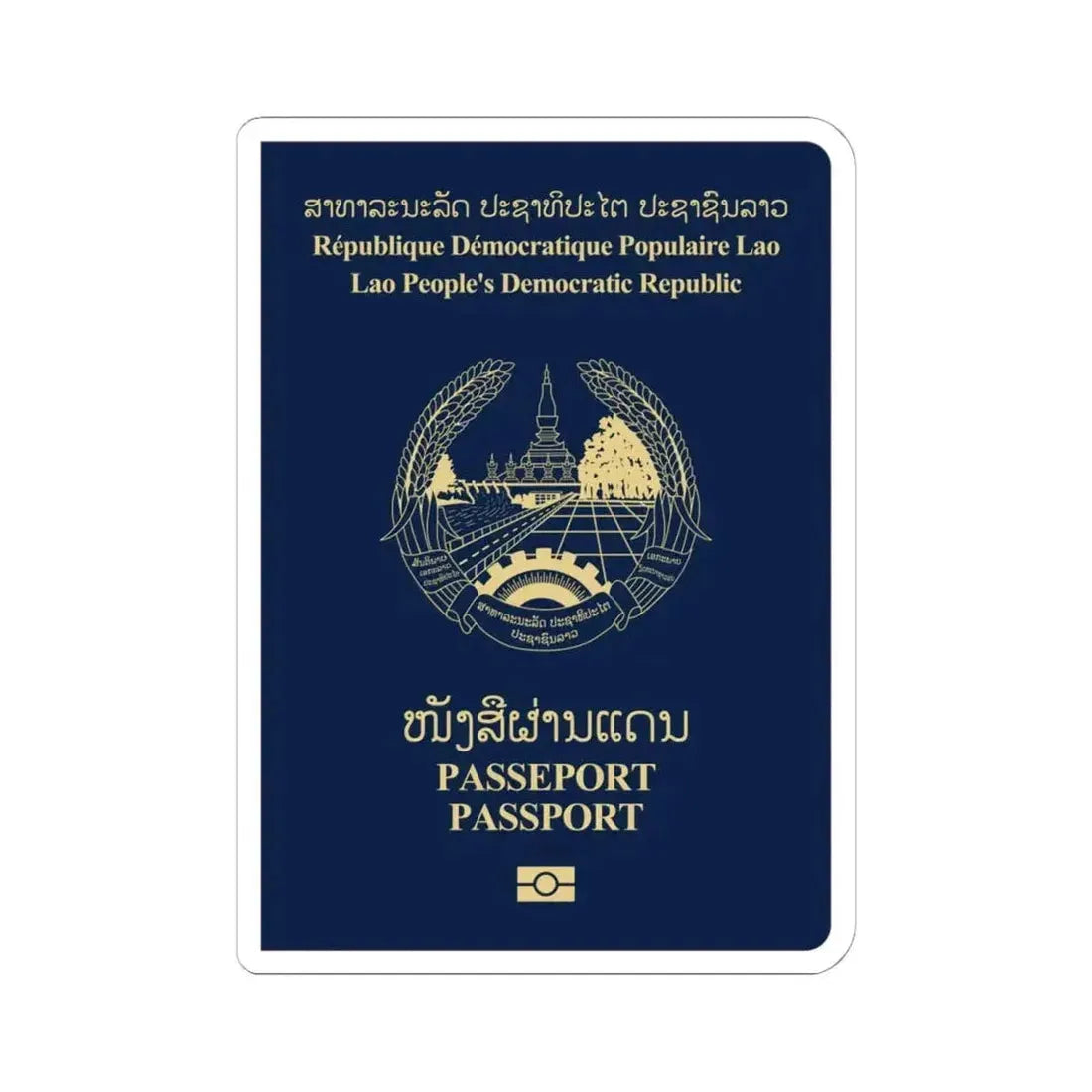 Laos Passport - STICKER Vinyl Kiss-Cut Decal 6 Inch White - The Sticker Space