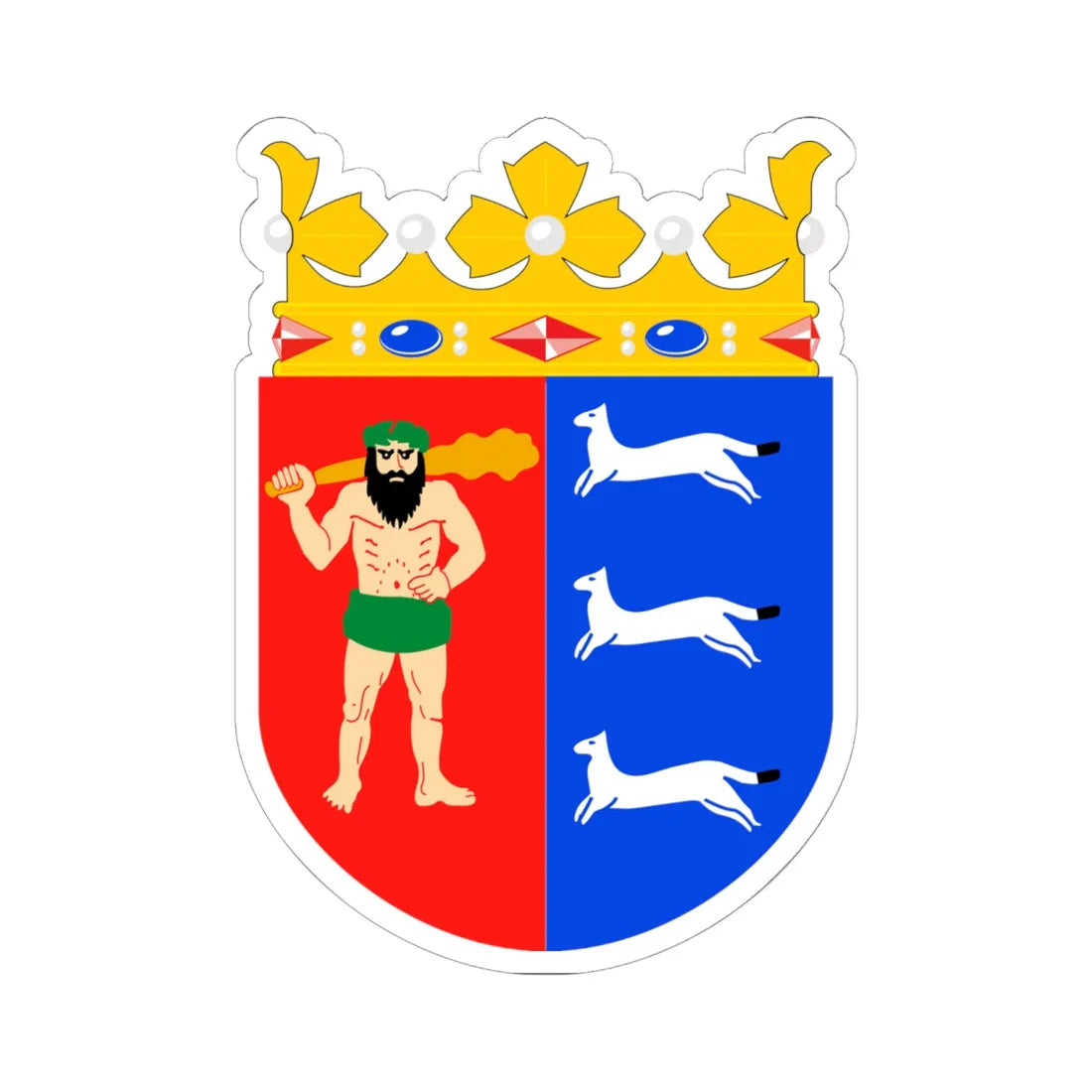 Lapin läänin vaakuna (Finland) (Coat of Arms) STICKER Vinyl Kiss-Cut Decal 6 Inch White - The Sticker Space