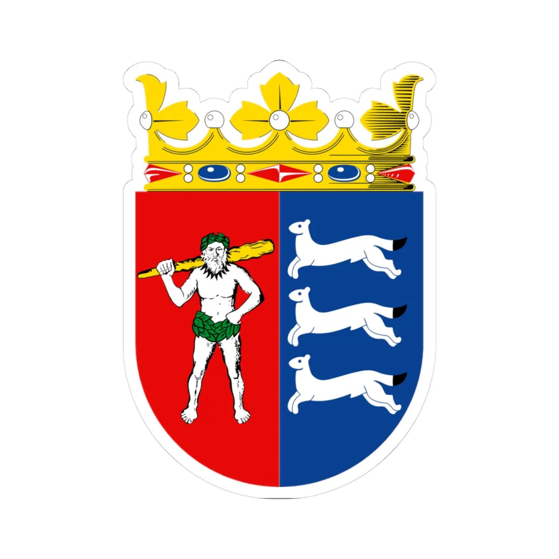 Lapin lääni.vaakuna.1997 (Finland) (Coat of Arms) STICKER Vinyl Kiss-Cut Decal 3 Inch White - The Sticker Space