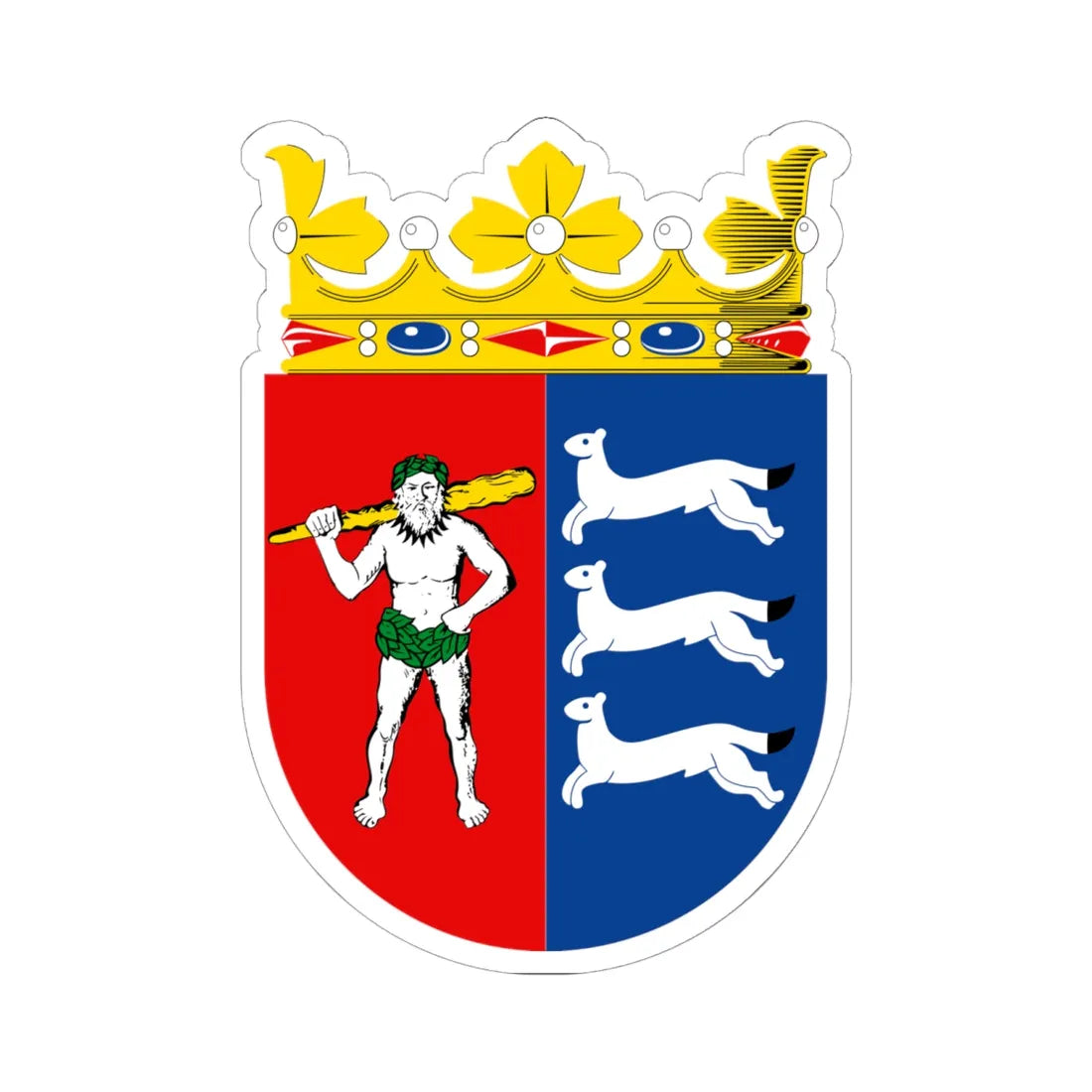 Lapin lääni.vaakuna.1997 (Finland) (Coat of Arms) STICKER Vinyl Kiss-Cut Decal 6 Inch White - The Sticker Space