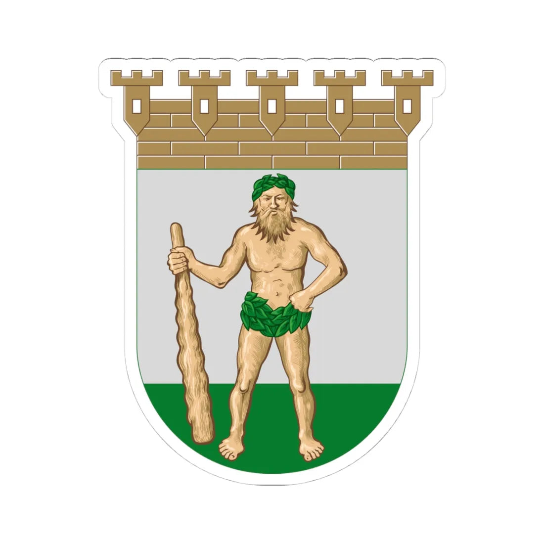 Lappeenranta.vaakuna (Finland) (Coat of Arms) STICKER Vinyl Kiss-Cut Decal 4 Inch White - The Sticker Space