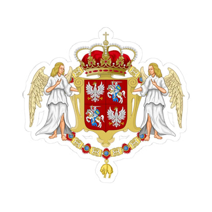 Large coat of arms of polish-lithuanian commonwealth under jagiellon (Poland) (Coat of Arms) STICKER Vinyl Kiss-Cut Decal 3 Inch White - The Sticker Space