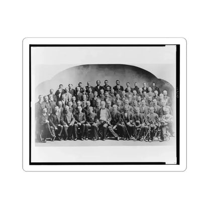 Large Group of Union Veterans of the Civil War. Including William Tecumseh Sherman (Front Row, Center), Posed (U.S. Civil War) STICKER Vinyl Kiss-Cut Decal 6 Inch White - The Sticker Space