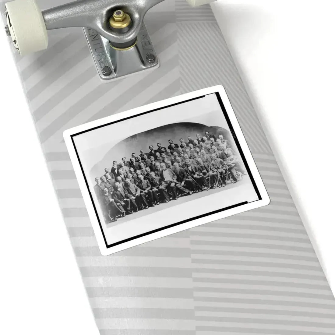 Large Group of Union Veterans of the Civil War. Including William Tecumseh Sherman (Front Row, Center), Posed (U.S. Civil War) STICKER Vinyl Kiss-Cut Decal - The Sticker Space