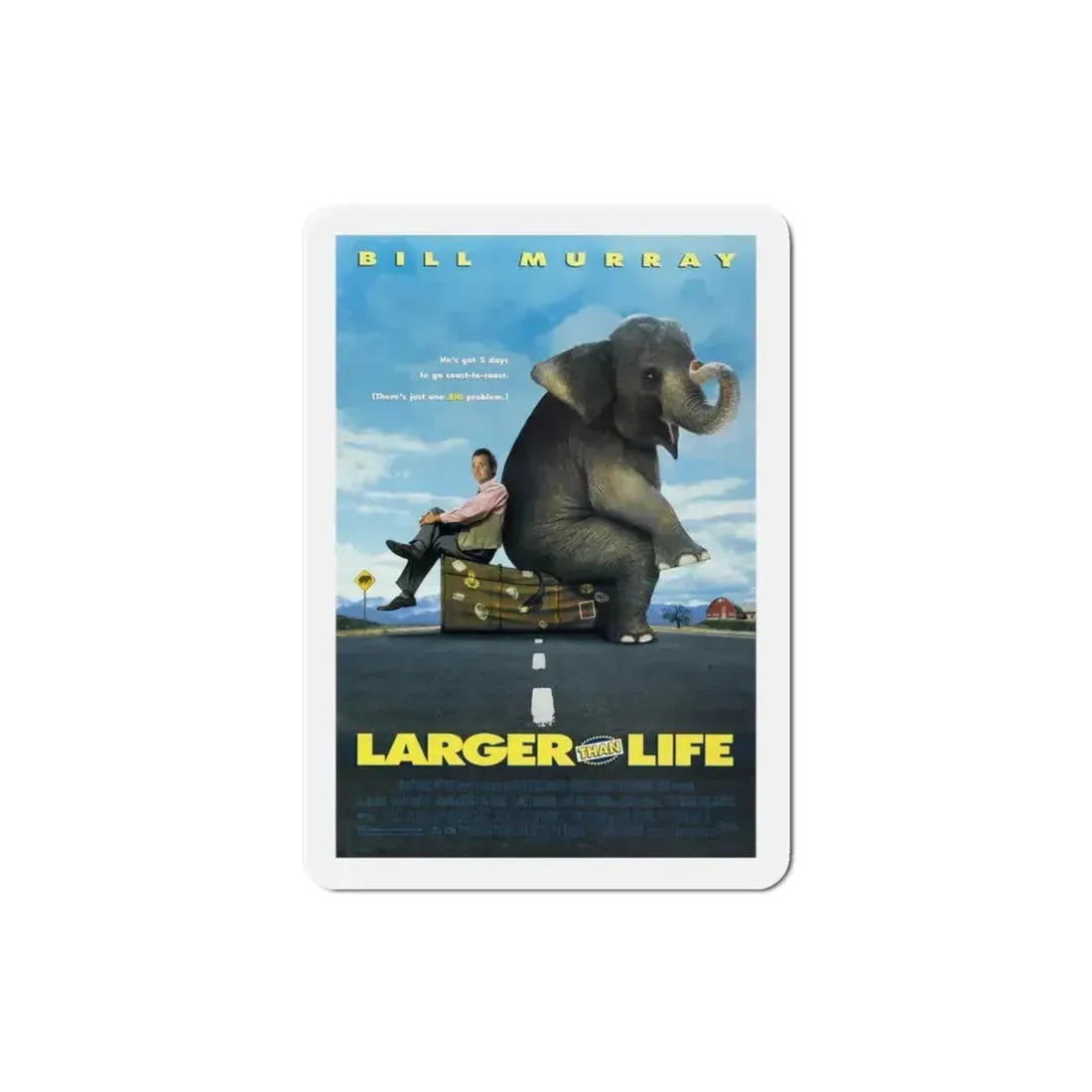 Larger Than Life 1996 Movie Poster Refrigerator Magnet 3 Inch - The Sticker Space