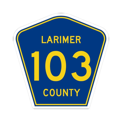 Larimer County 103 (Colorado) (Road Sign) STICKER Vinyl Kiss-Cut Decal 3 Inch White - The Sticker Space