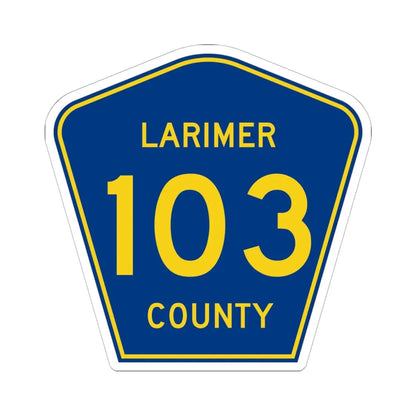 Larimer County 103 (Colorado) (Road Sign) STICKER Vinyl Kiss-Cut Decal 6 Inch White - The Sticker Space