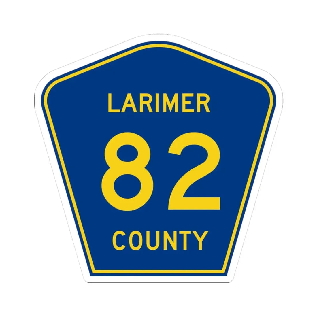 Larimer County 82 (Colorado) (Road Sign) STICKER Vinyl Kiss-Cut Decal 3 Inch White - The Sticker Space
