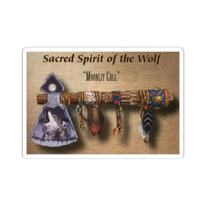 Larry Chandler - Moonlit Call (Native Americans in Art) STICKER Vinyl Die-Cut Decal 2 Inch White - The Sticker Space