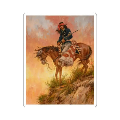 Larry Fanning - Untitled (Native Americans in Art) STICKER Vinyl Die-Cut Decal 3 Inch White - The Sticker Space