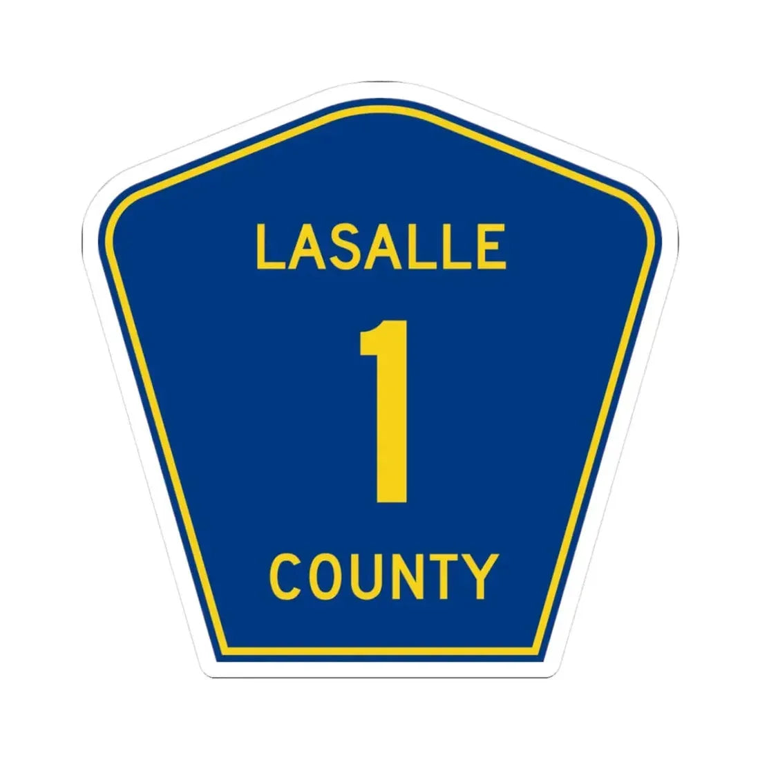 LaSalle County 1 (Illinois) (Road Sign) STICKER Vinyl Kiss-Cut Decal 3 Inch White - The Sticker Space