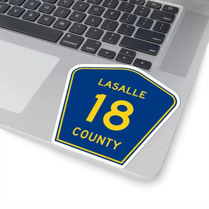 Lasalle County 18 (Illinois) (Road Sign) STICKER Vinyl Kiss-Cut Decal - The Sticker Space