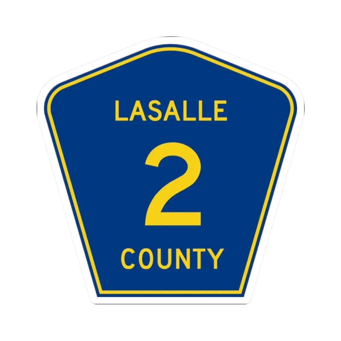 LaSalle County 2 (Illinois) (Road Sign) STICKER Vinyl Kiss-Cut Decal 2 Inch White - The Sticker Space