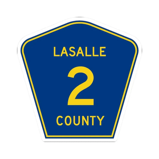 LaSalle County 2 (Illinois) (Road Sign) STICKER Vinyl Kiss-Cut Decal 2 Inch White - The Sticker Space