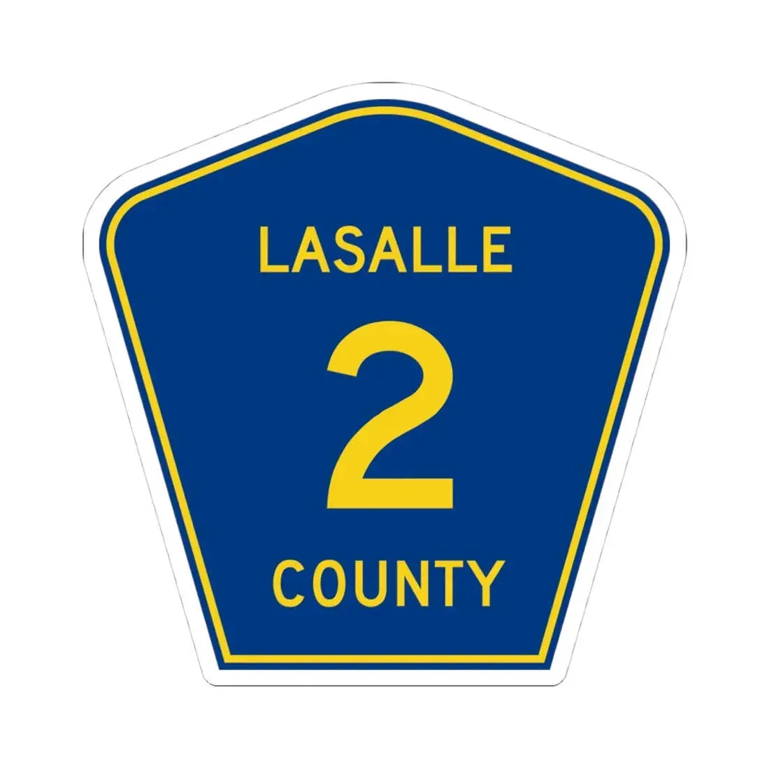 LaSalle County 2 (Illinois) (Road Sign) STICKER Vinyl Kiss-Cut Decal 4 Inch White - The Sticker Space