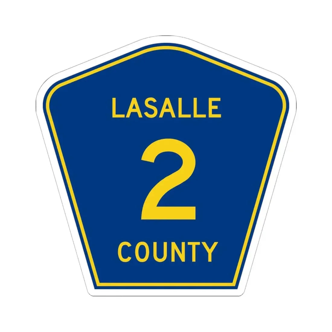 LaSalle County 2 (Illinois) (Road Sign) STICKER Vinyl Kiss-Cut Decal 6 Inch White - The Sticker Space