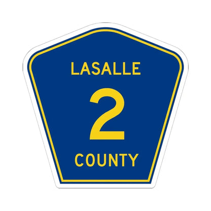 LaSalle County 2 (Illinois) (Road Sign) STICKER Vinyl Kiss-Cut Decal 6 Inch White - The Sticker Space