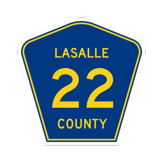 Lasalle County 22 (Illinois) (Road Sign) STICKER Vinyl Kiss-Cut Decal 2 Inch White - The Sticker Space