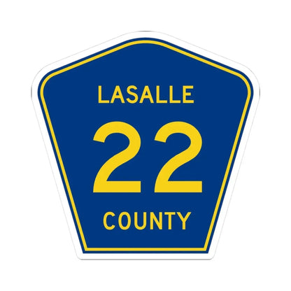 Lasalle County 22 (Illinois) (Road Sign) STICKER Vinyl Kiss-Cut Decal 3 Inch White - The Sticker Space