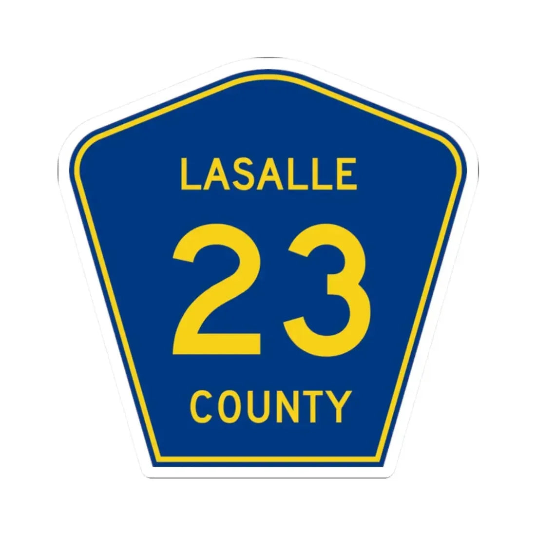 Lasalle County 23 (Illinois) (Road Sign) STICKER Vinyl Kiss-Cut Decal 2 Inch White - The Sticker Space