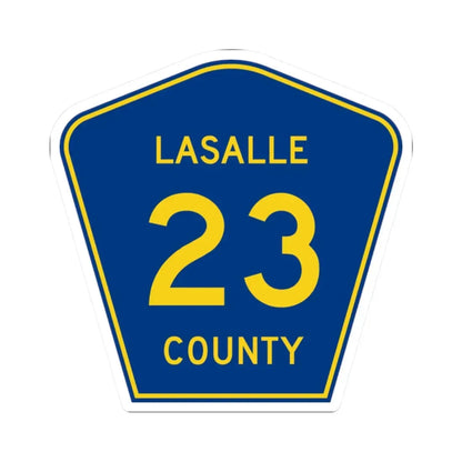 Lasalle County 23 (Illinois) (Road Sign) STICKER Vinyl Kiss-Cut Decal 2 Inch White - The Sticker Space