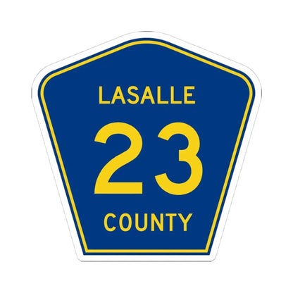 Lasalle County 23 (Illinois) (Road Sign) STICKER Vinyl Kiss-Cut Decal 4 Inch White - The Sticker Space