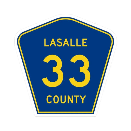 Lasalle County 33 (Illinois) (Road Sign) STICKER Vinyl Kiss-Cut Decal 2 Inch White - The Sticker Space