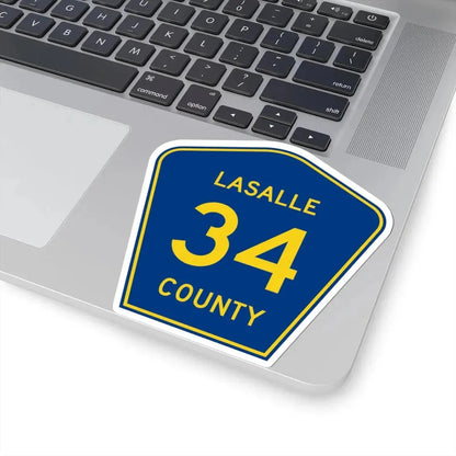 Lasalle County 34 (Illinois) (Road Sign) STICKER Vinyl Kiss-Cut Decal - The Sticker Space